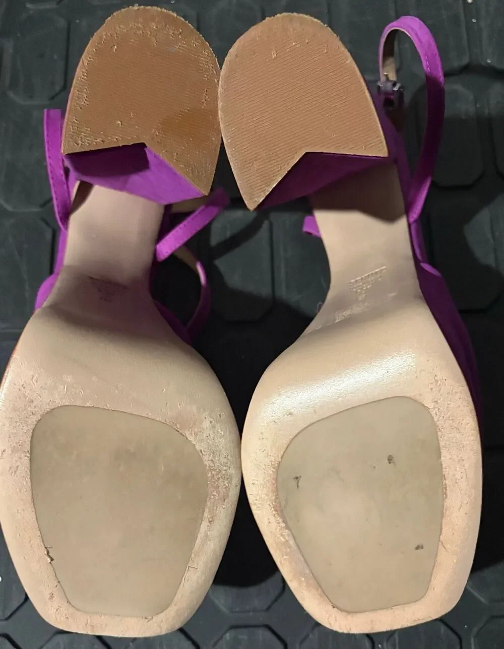 SCHUTZ Luan Ankle Strap Platform Pump Violet Suede Size